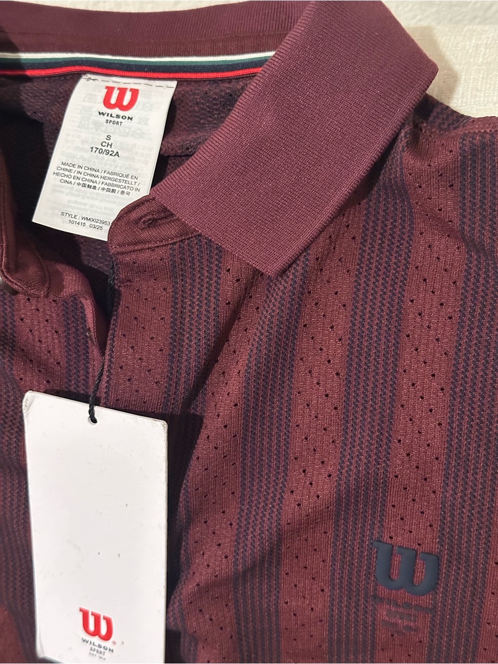 Wilson Burgundy and Navy Striped Polo